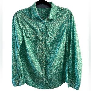 St. John's Bay Green Floral Button Down Blouse
